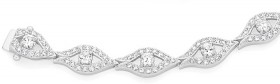 Sterling-Silver-Cubic-Zirconia-Marquise-Link-Bracelet on sale