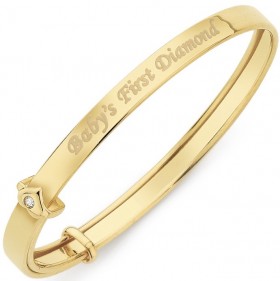 9ct-Gold-My-First-Diamond-Bangle on sale