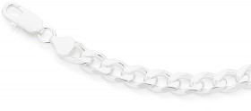 Sterling-Silver-23cm-Solid-Bevelled-Curb-Bracelet on sale