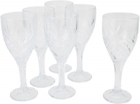 Set-of-6-Embossed-Wine-Glasses-300ml on sale
