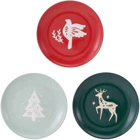Set-of-3-Christmas-Silhouette-Side-Plates on sale