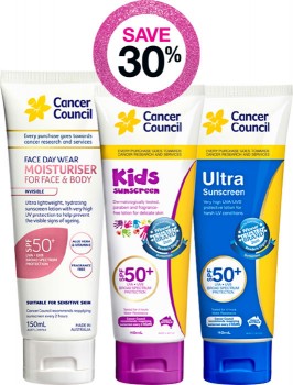 Save-30-on-Cancer-Council-Suncare-Range on sale