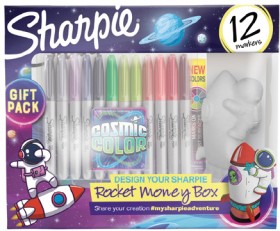 Sharpie-Cosmic-Rocket-Money-Box-with-12-Sharpie-Markers on sale