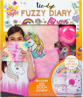 Just-My-Style-Tie-Dye-Fuzzy-Diary on sale