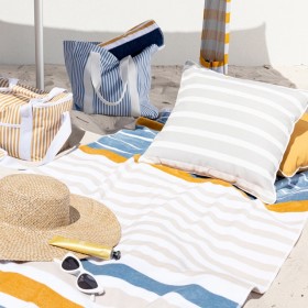 Sundays-Aegean-Stripe-Square-Outdoor-Cushion-by-Pillow-Talk on sale