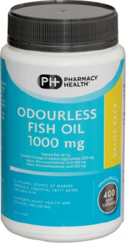 Pharmacy-Health-Odourless-Fish-Oil-1000-mg-400-Capsules on sale