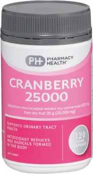 Pharmacy-Health-Cranberry-25000-120-Capsules on sale